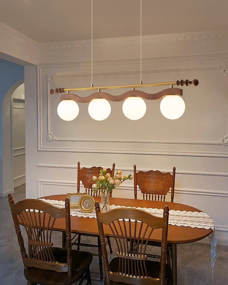 Linear Pendant Light 39.4 or 47.2 Inches 4 Glass Globes