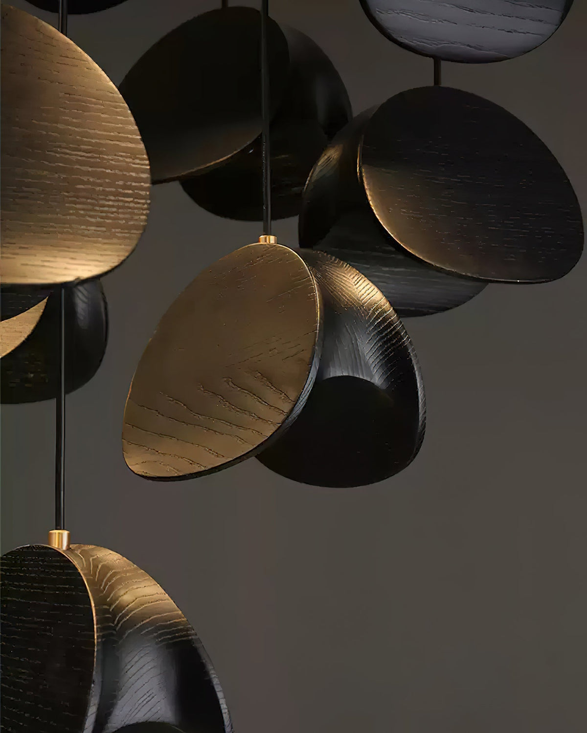 Wood Pendant Light 1 3 5 9 or 11 Heads Integrated LED