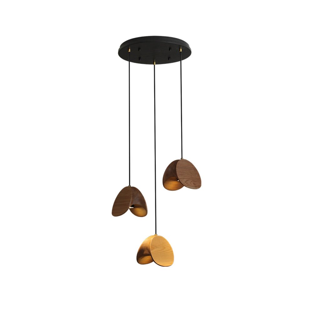 Wood Pendant Light 1 3 5 9 or 11 Heads Integrated LED