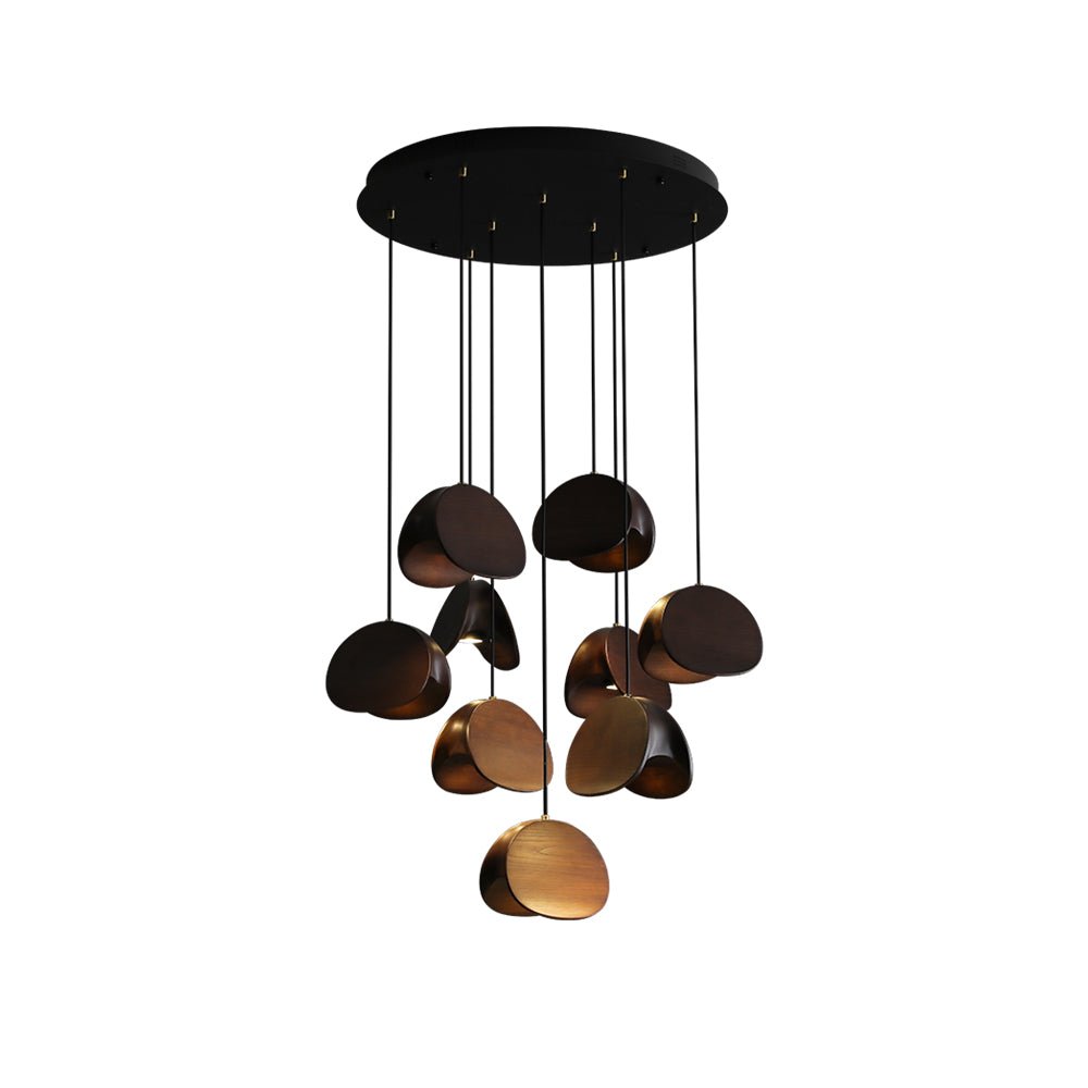 Wood Pendant Light 1 3 5 9 or 11 Heads Integrated LED