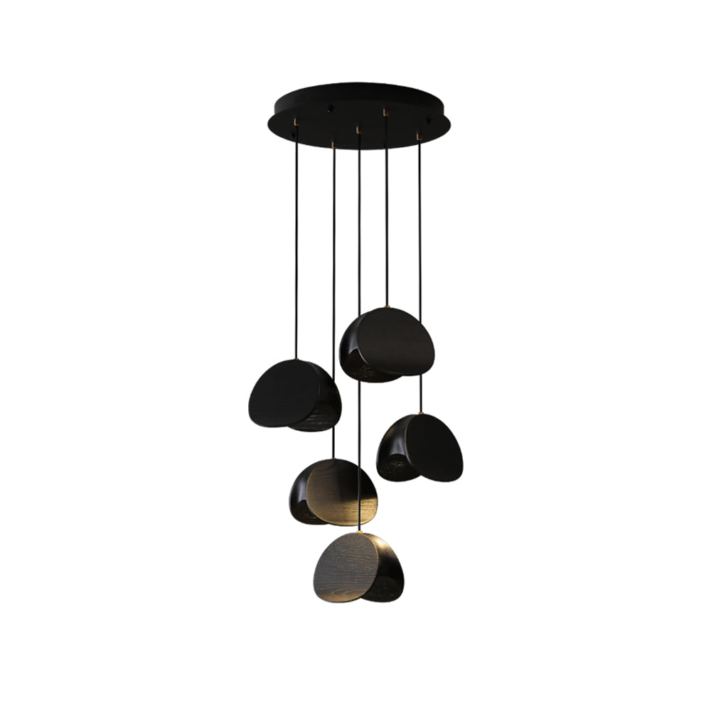Wood Pendant Light 1 3 5 9 or 11 Heads Integrated LED
