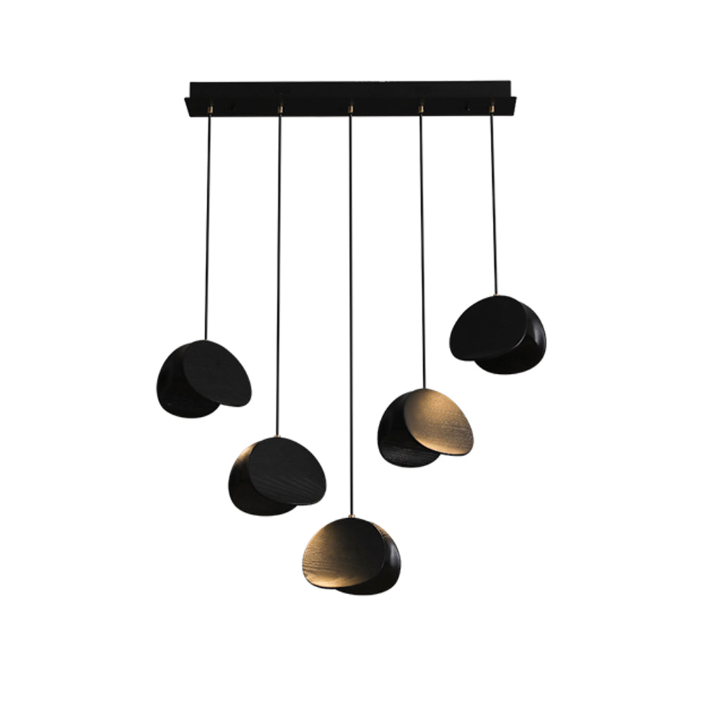 Wood Pendant Light 1 3 5 9 or 11 Heads Integrated LED
