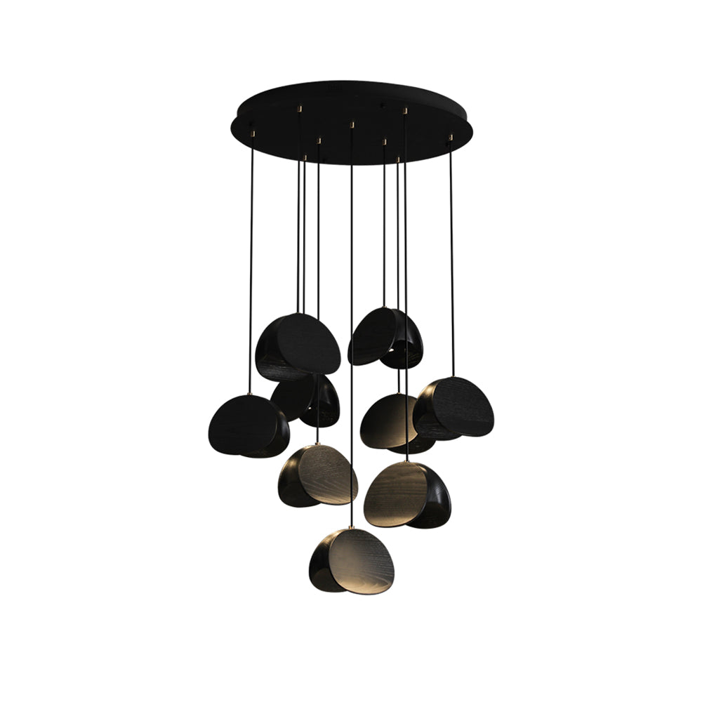 Wood Pendant Light 1 3 5 9 or 11 Heads Integrated LED