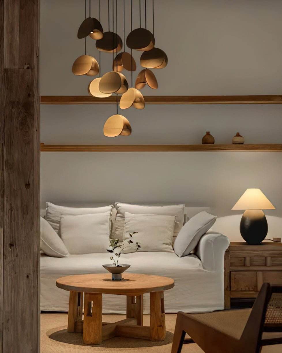 Wood Pendant Light 1 3 5 9 or 11 Heads Integrated LED