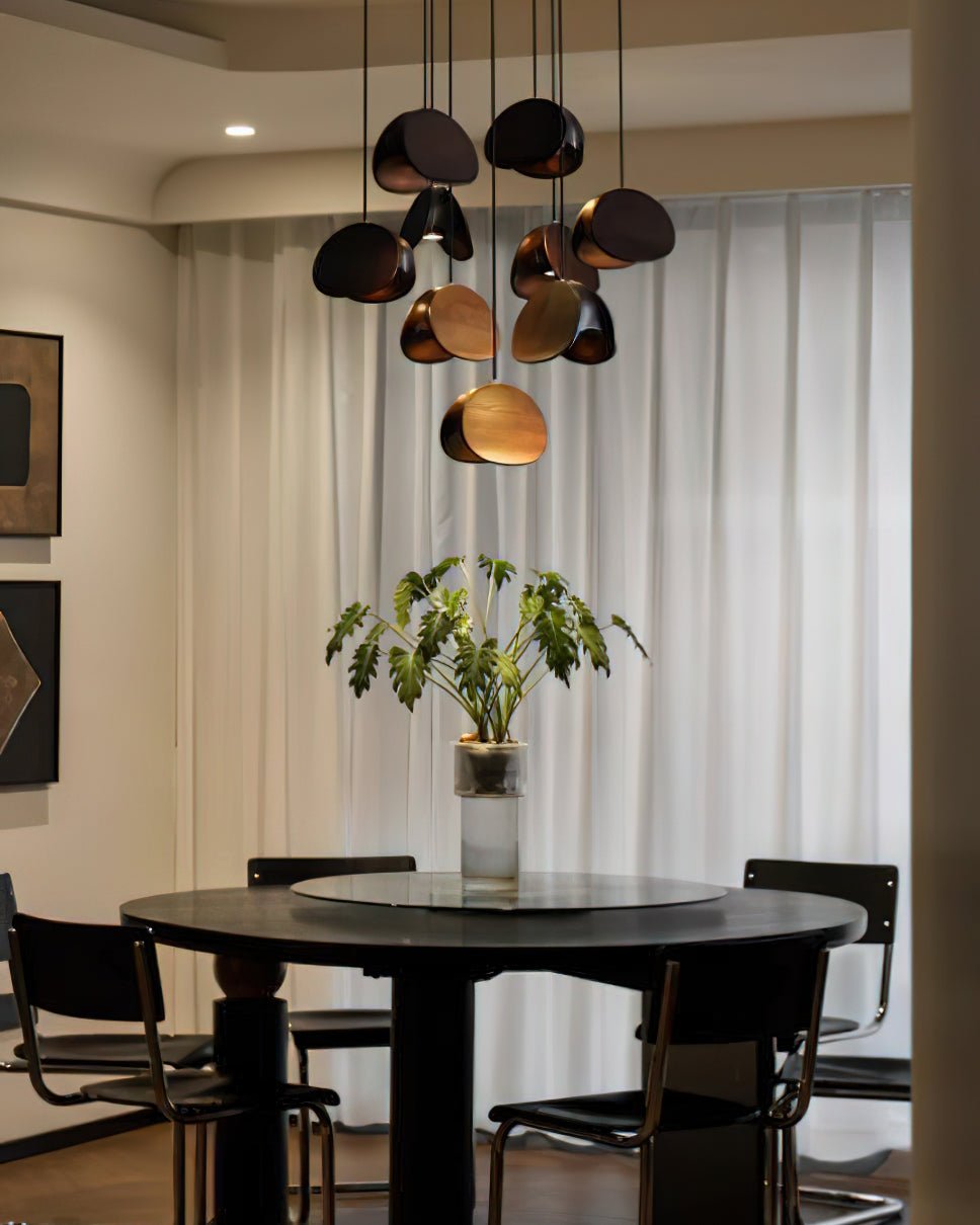 Wood Pendant Light 1 3 5 9 or 11 Heads Integrated LED