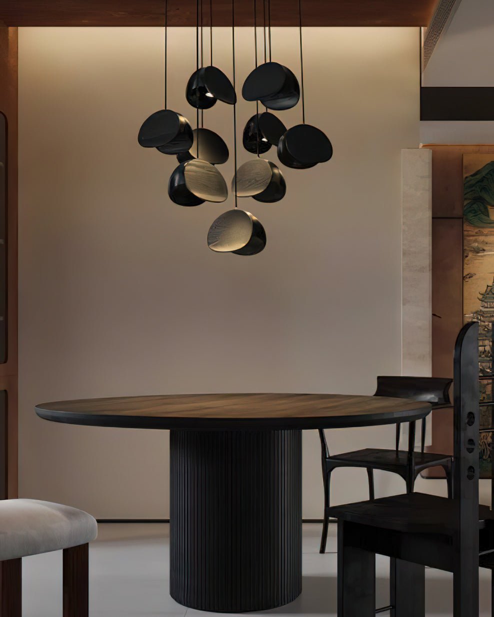 Wood Pendant Light 1 3 5 9 or 11 Heads Integrated LED
