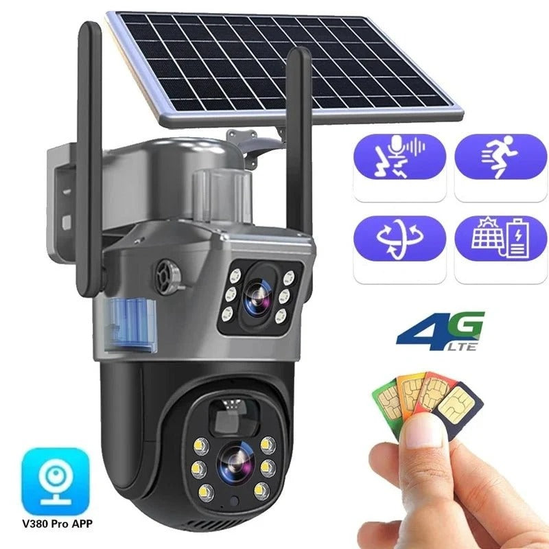 Solar Dual-Lens Security Camera