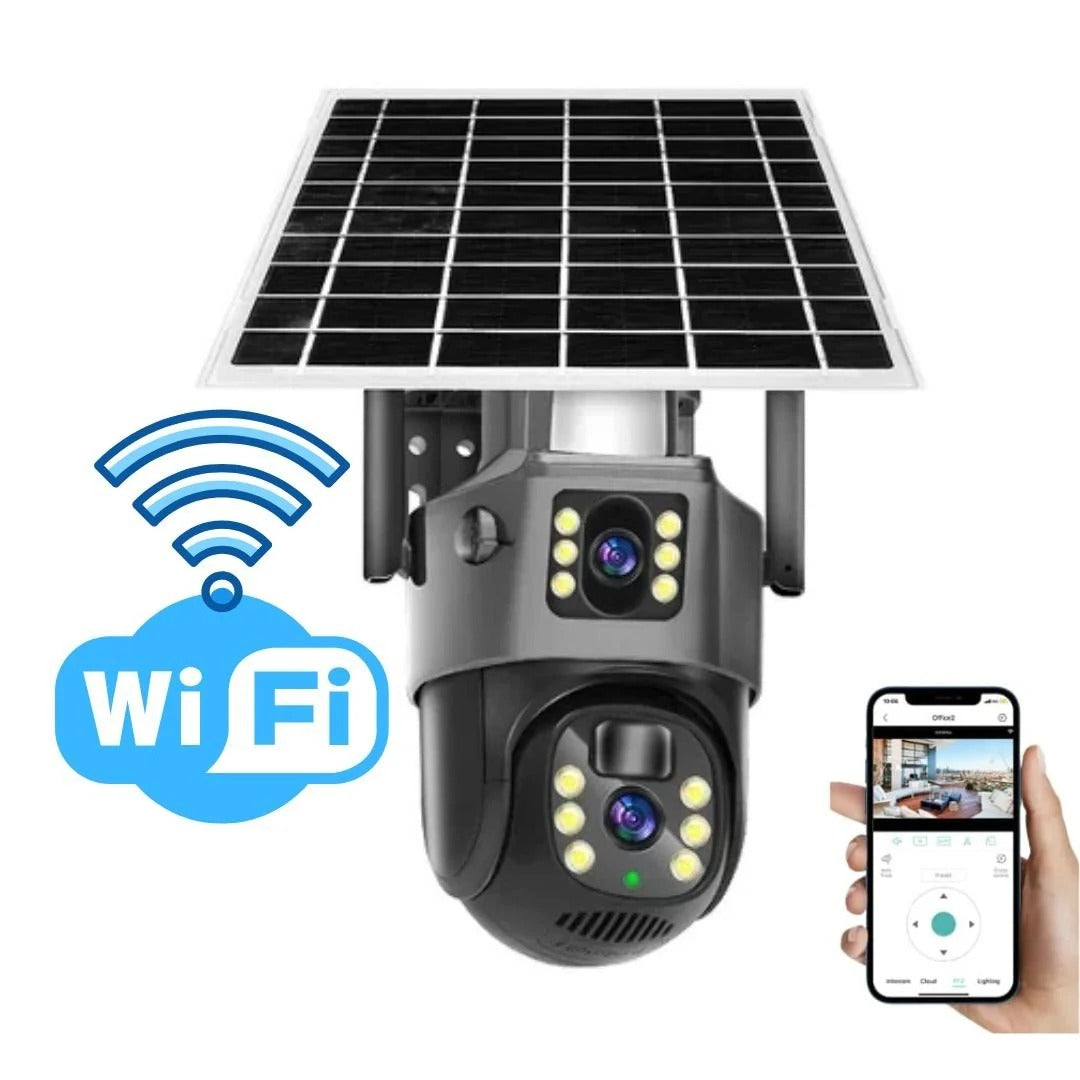 Solar Dual-Lens Security Camera