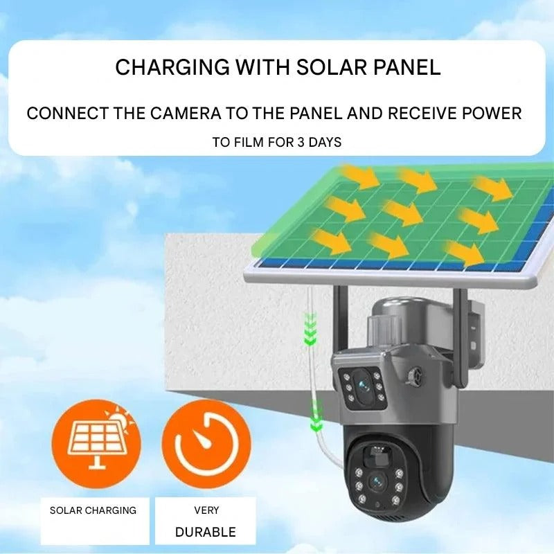 Solar Dual-Lens Security Camera