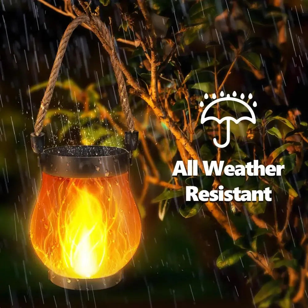 Solar Lantern with Flickering Flame Effect