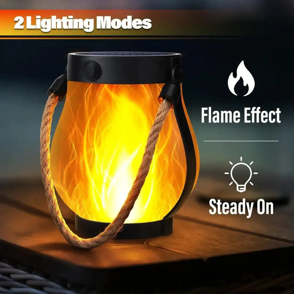 Solar Lantern with Flickering Flame Effect