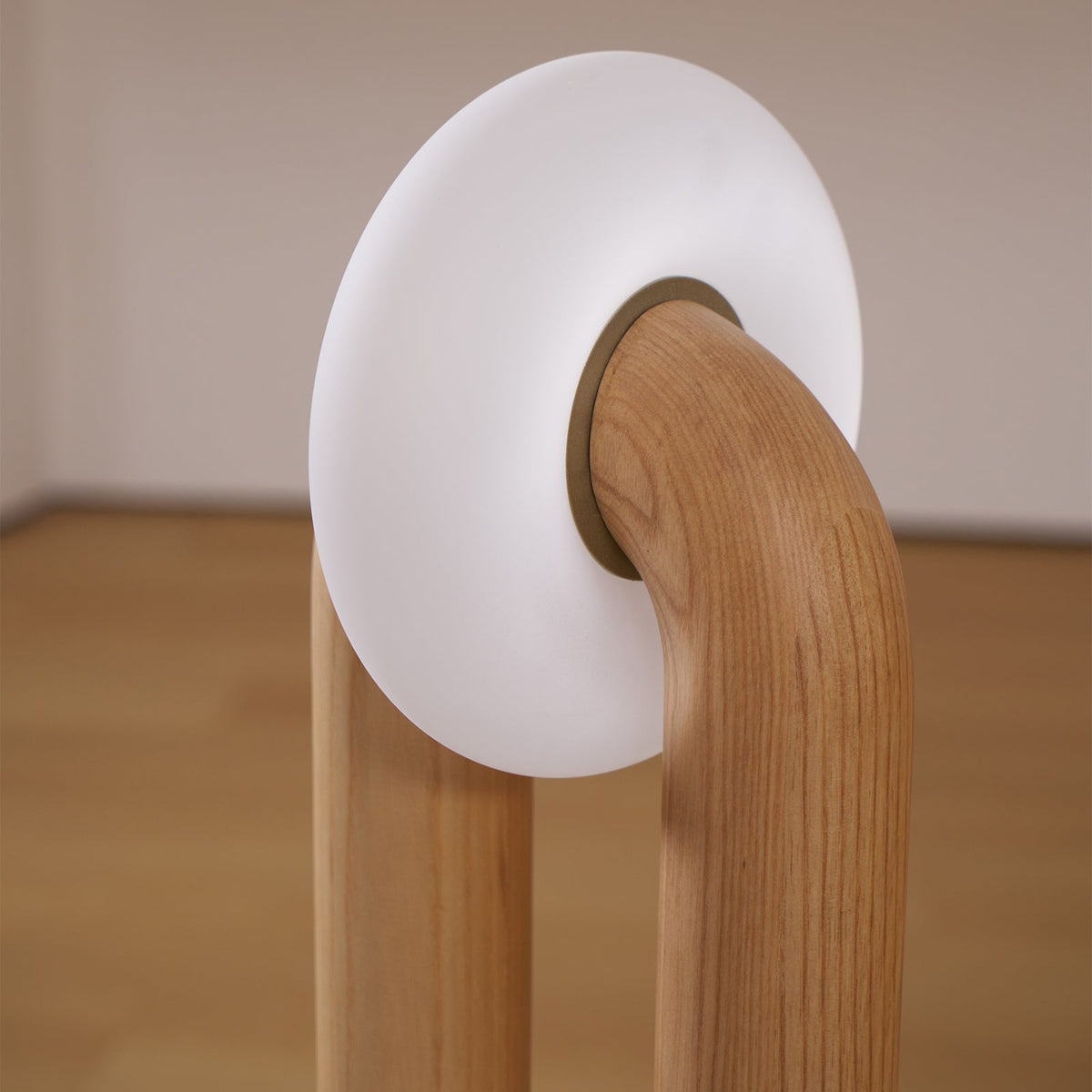Table Lamp 17.7 Inches Arched Wood Base Integrated LED