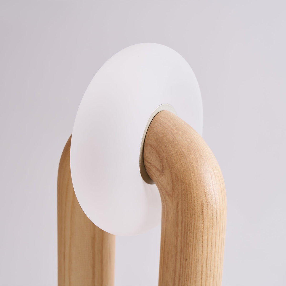Table Lamp 17.7 Inches Arched Wood Base Integrated LED