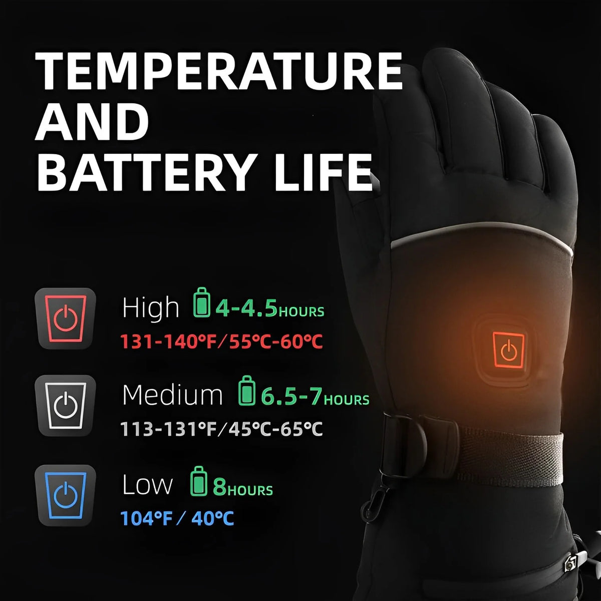Thermal Gloves with Adjustable Heat Settings