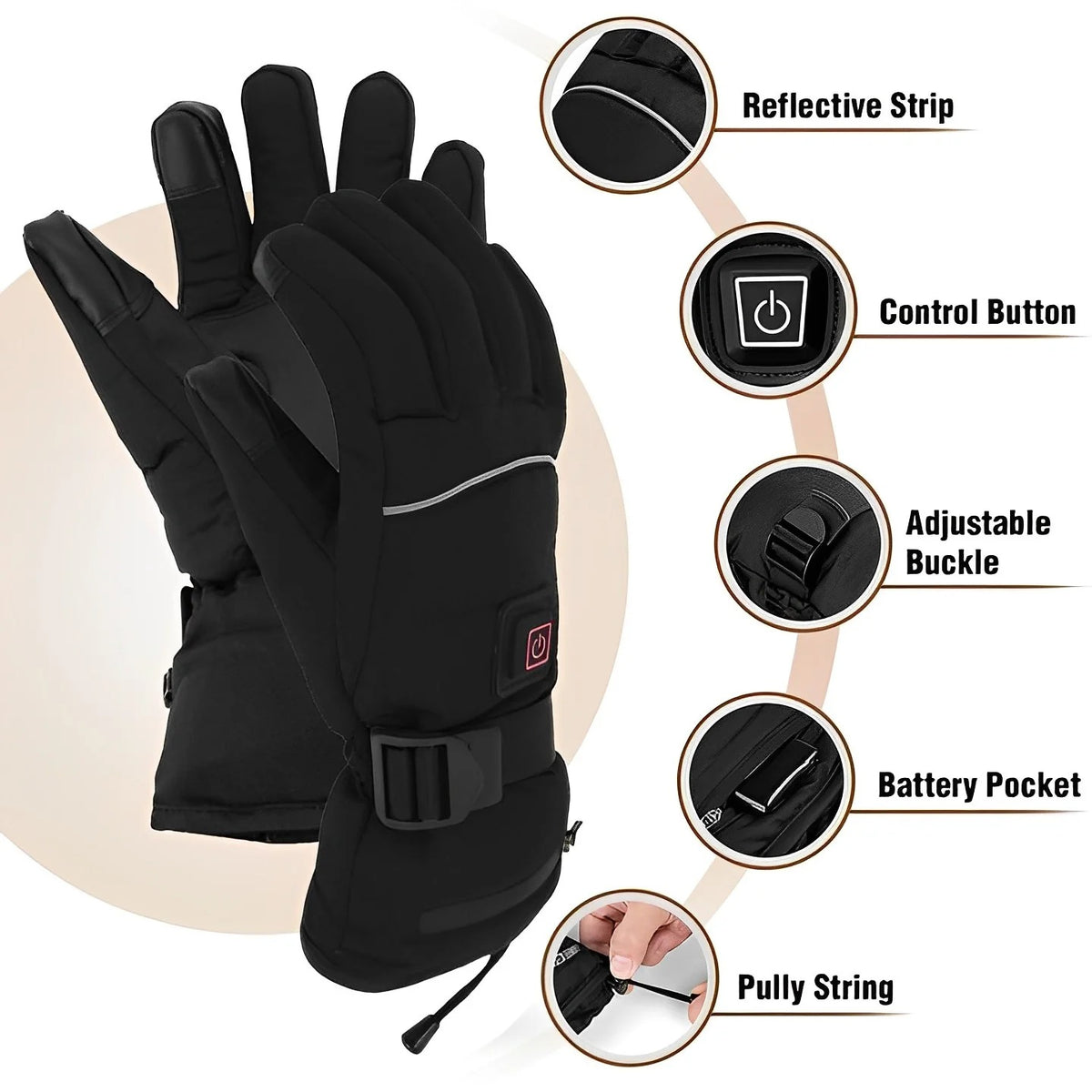 Thermal Gloves with Adjustable Heat Settings