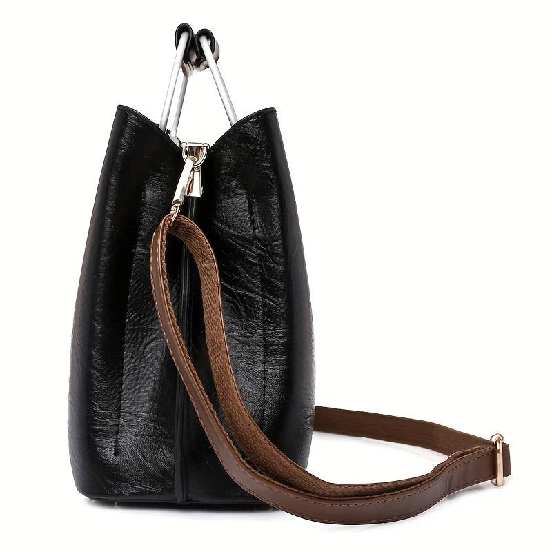 Two-Tone Handbag with Detachable Strap