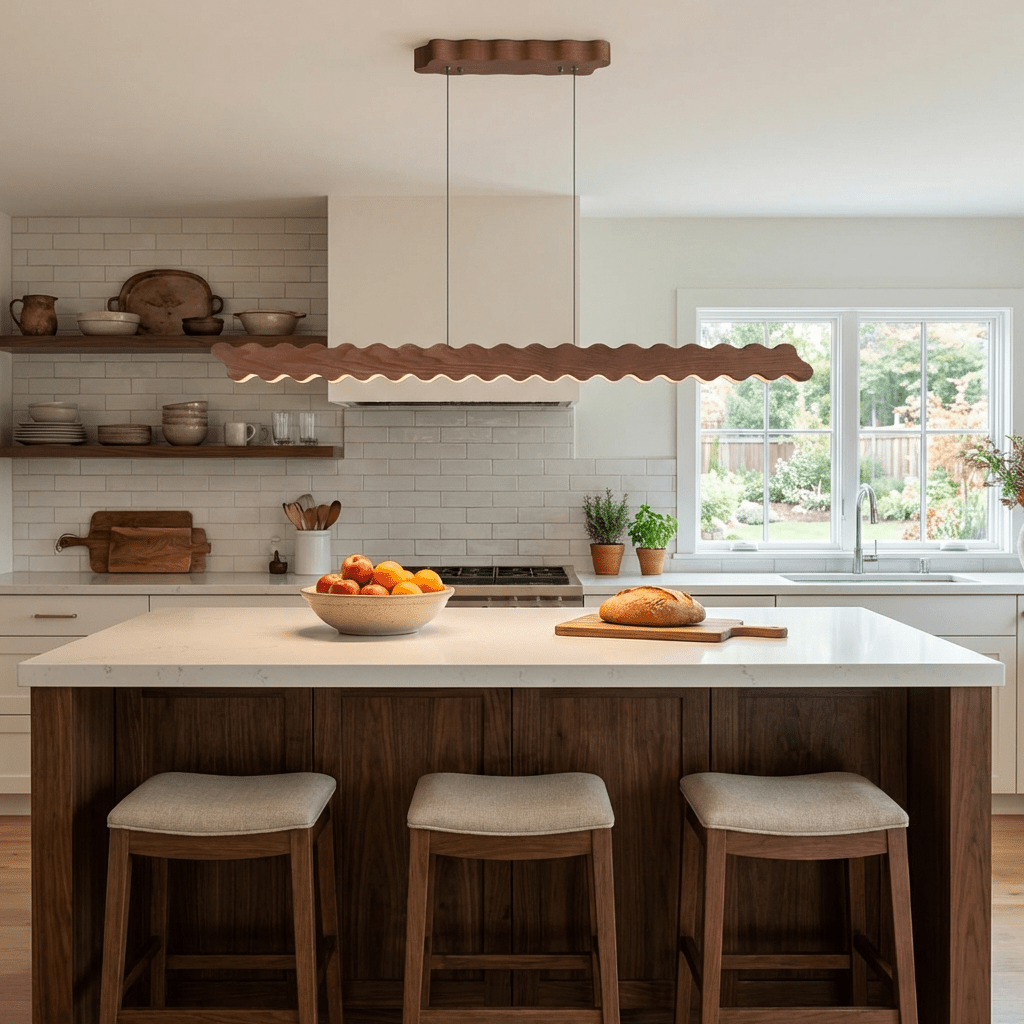 Linear Pendant Light 39.3 or 51.1 Inches Wave Design