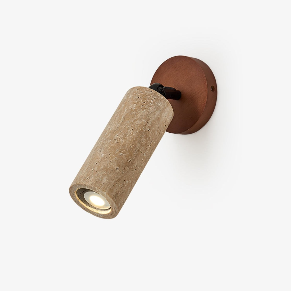 Wall Light 9.4 Inches Travertine Stone Shade Swivel Arm