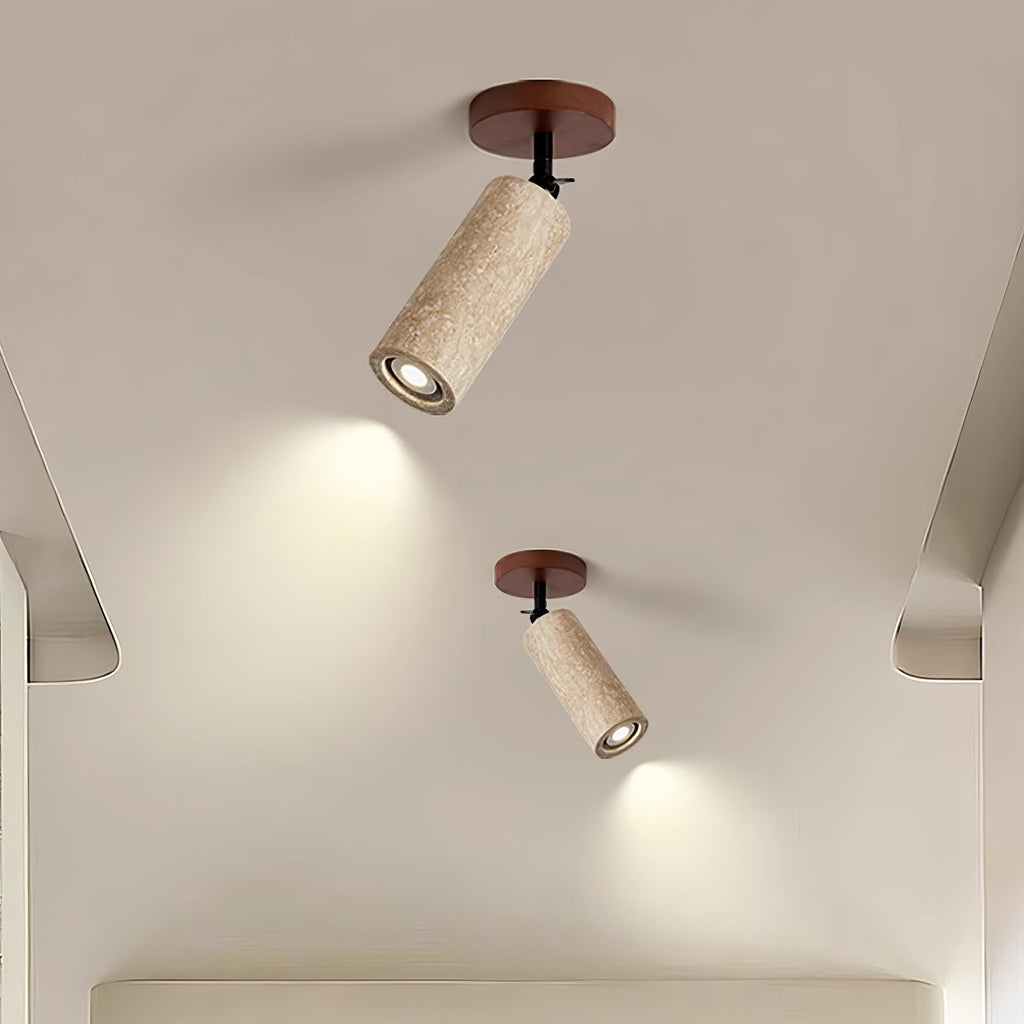 Wall Light 9.4 Inches Travertine Stone Shade Swivel Arm