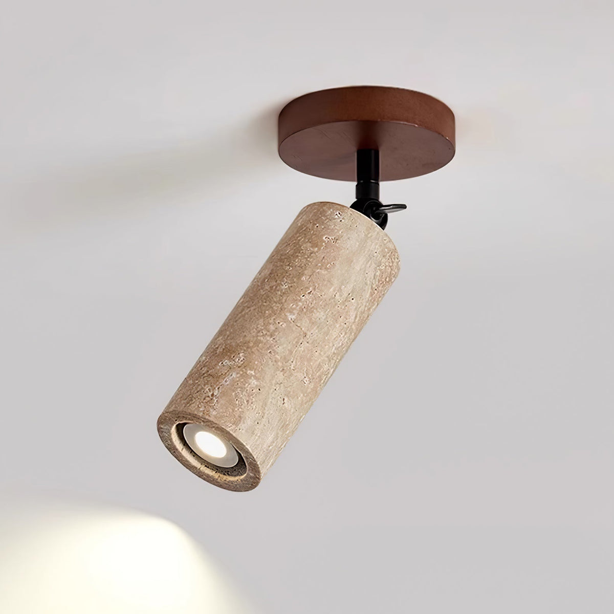 Wall Light 9.4 Inches Travertine Stone Shade Swivel Arm