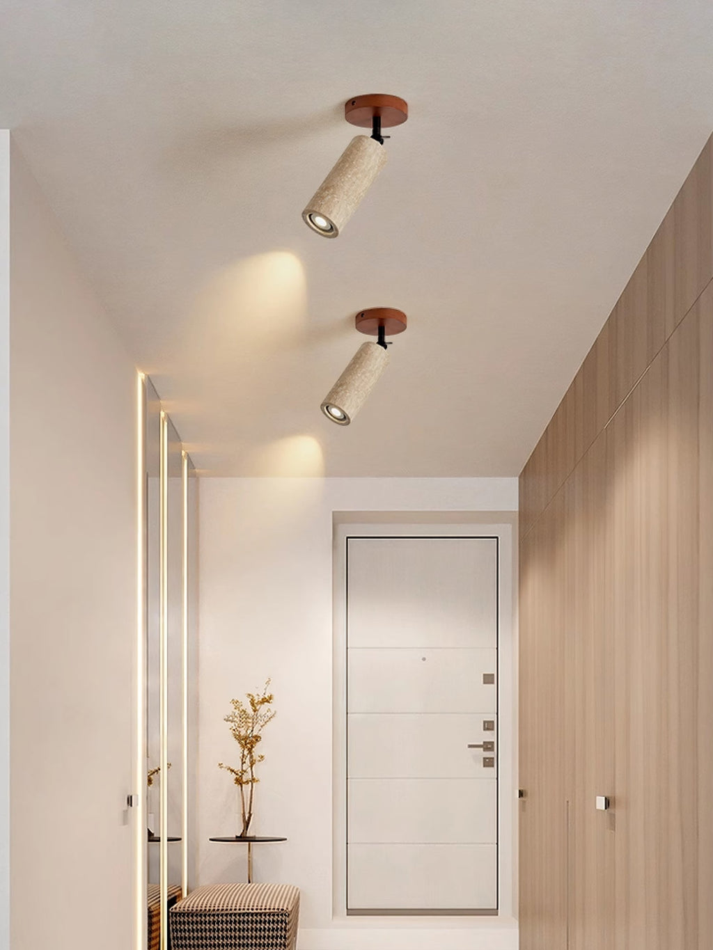 Wall Light 9.4 Inches Travertine Stone Shade Swivel Arm