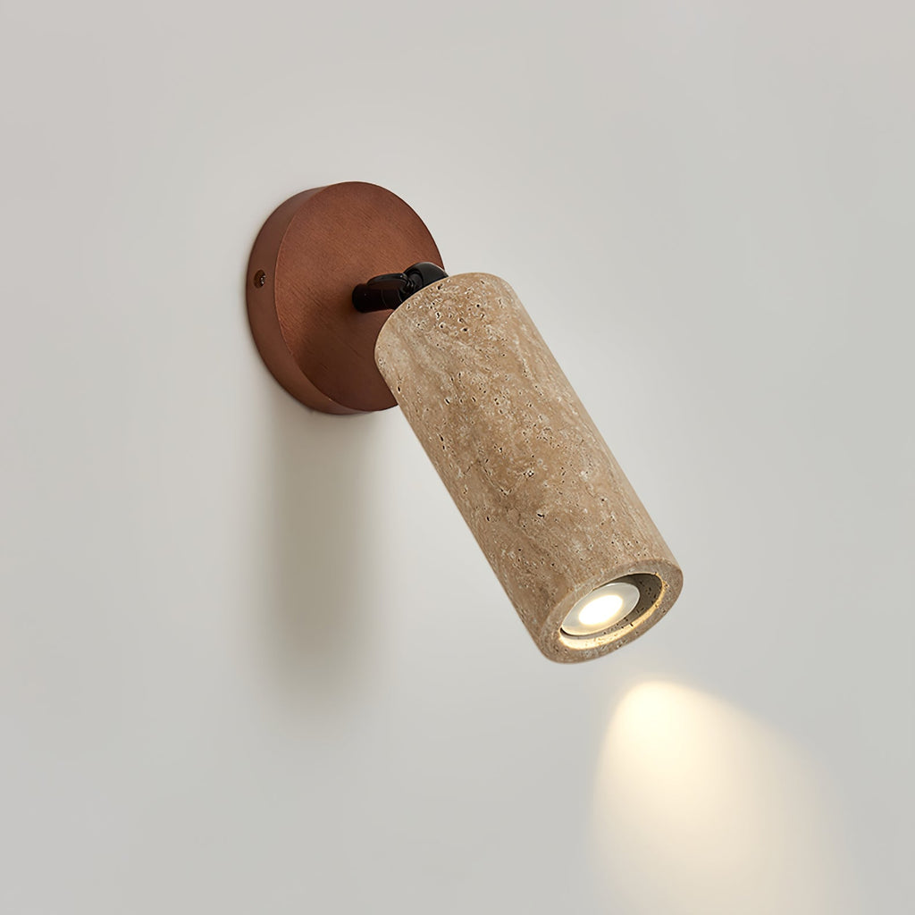 Wall Light 9.4 Inches Travertine Stone Shade Swivel Arm