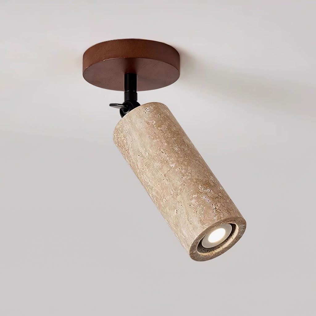 Wall Light 9.4 Inches Travertine Stone Shade Swivel Arm
