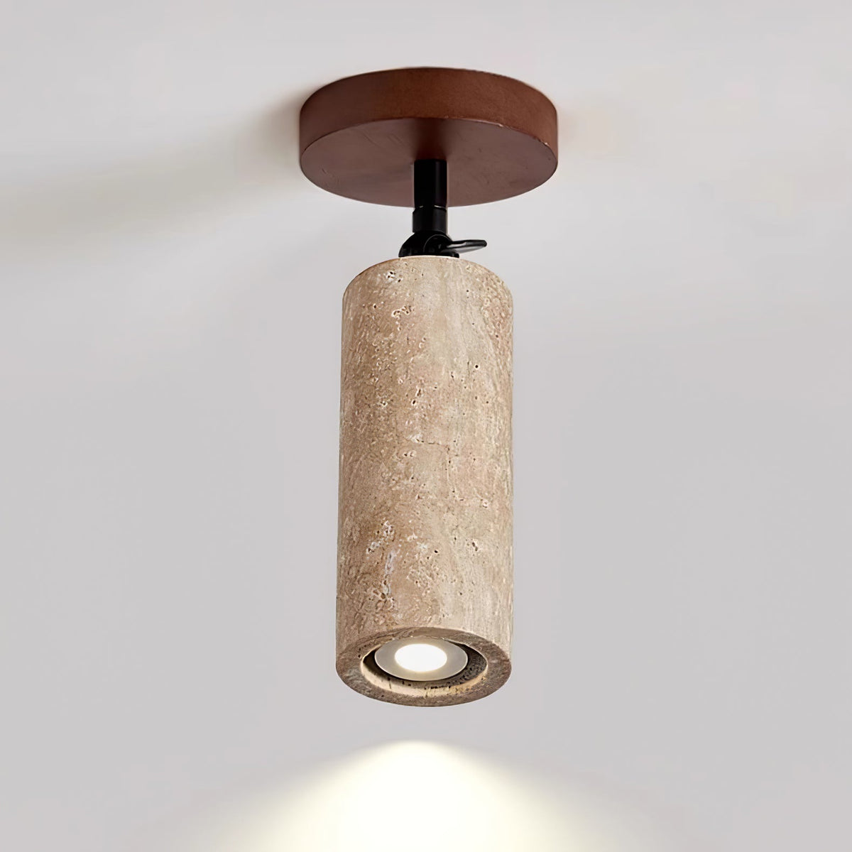 Wall Light 9.4 Inches Travertine Stone Shade Swivel Arm