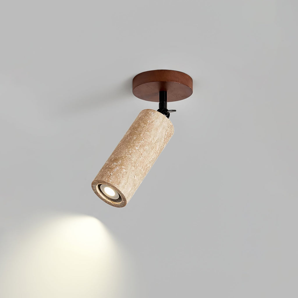 Wall Light 9.4 Inches Travertine Stone Shade Swivel Arm