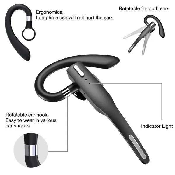 Wireless Bluetooth Headset with Noise Reduction