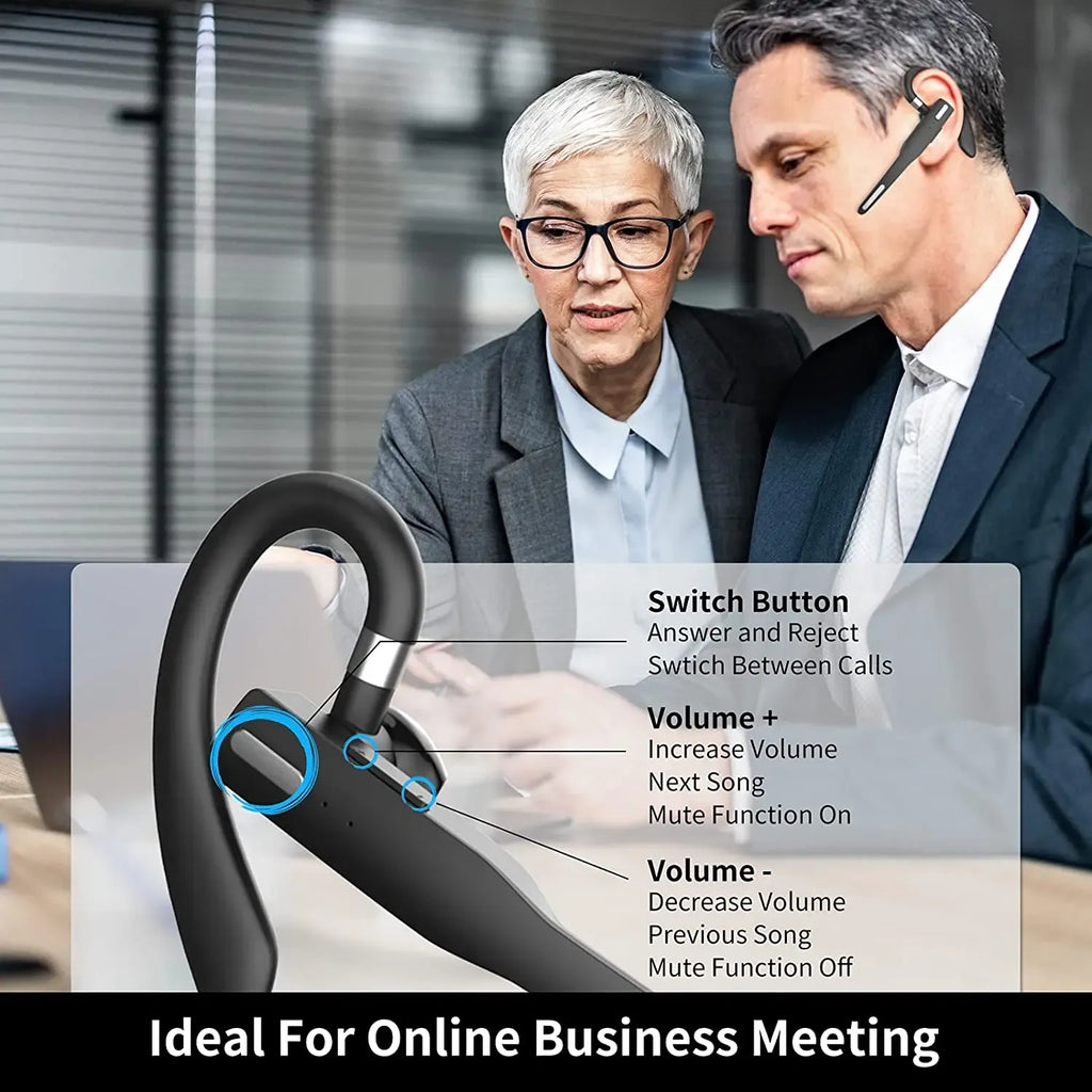 Wireless Bluetooth Headset with Noise Reduction