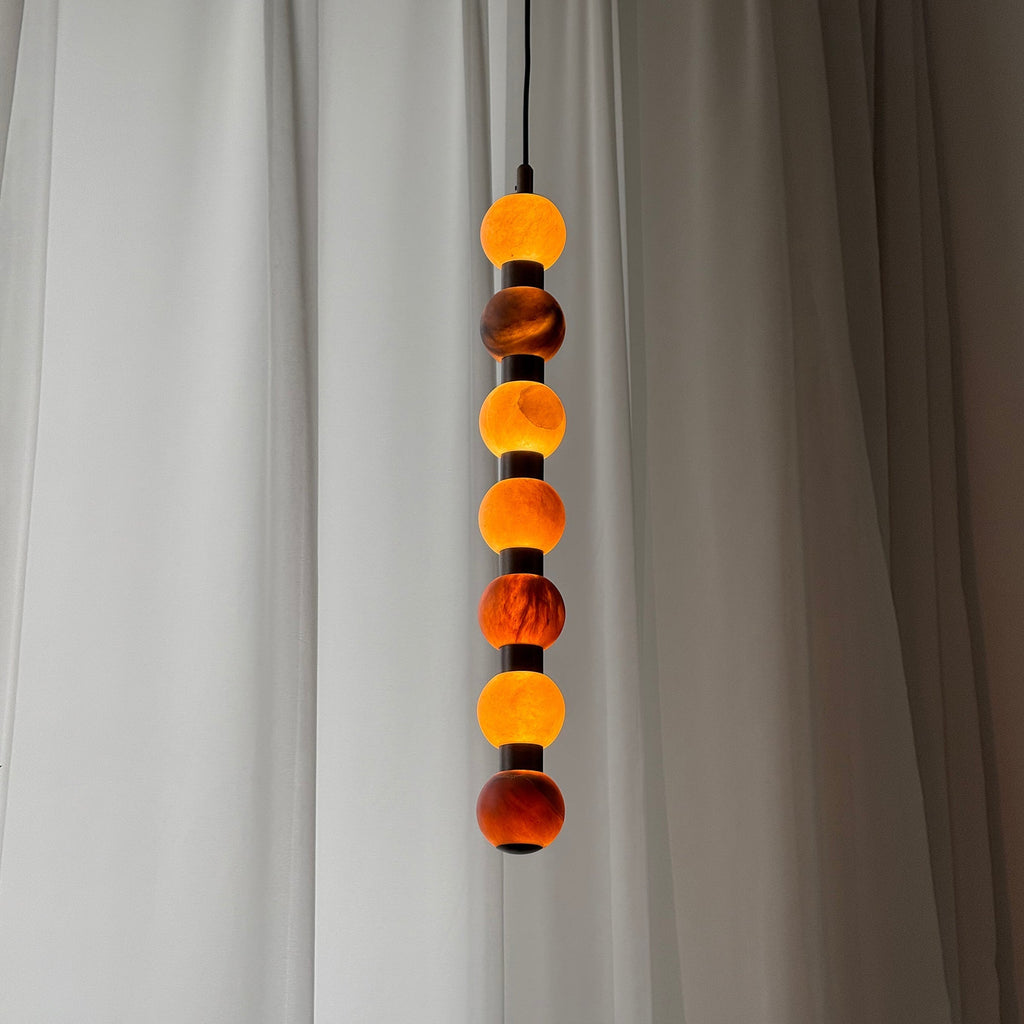 Alabaster Bead Pendant Light Stacked Cluster 4 Light 10.2 in