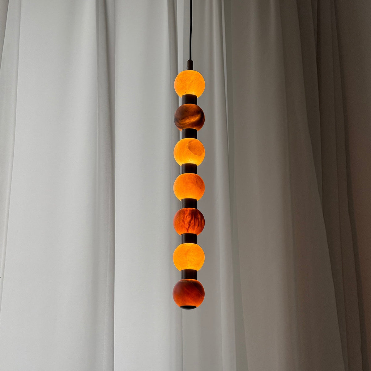 Alabaster Bead Pendant Light Stacked Cluster 4 Light 10.2 in