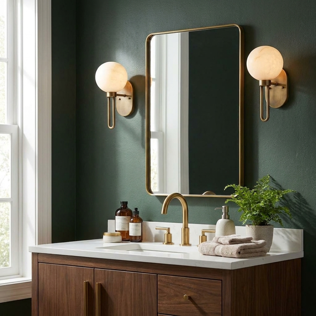 Alabaster Globe Wall Sconce U Loop Arm 13.8 in Set of 2