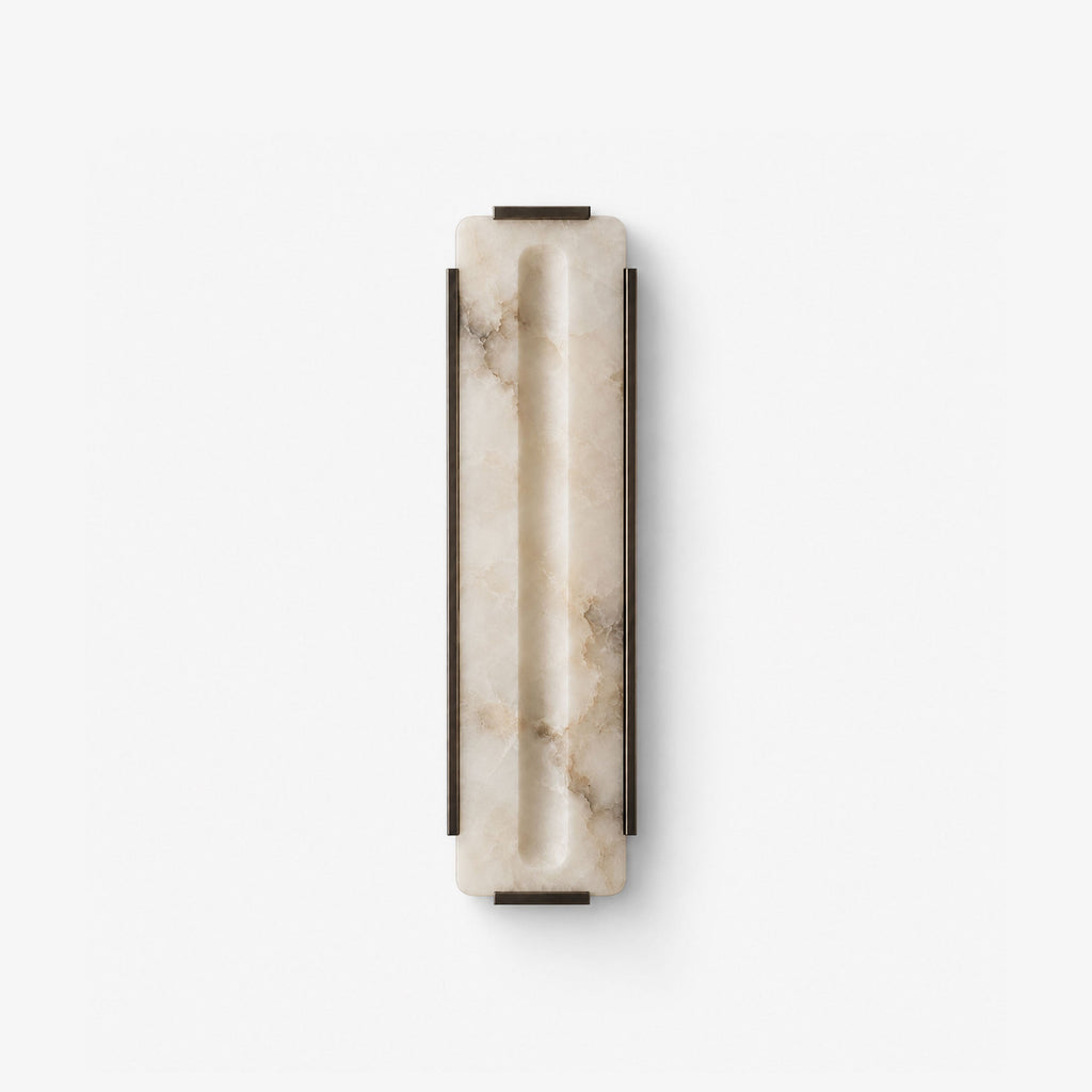 Alabaster Panel Wall Sconce Carved Stone LED 21.7 in