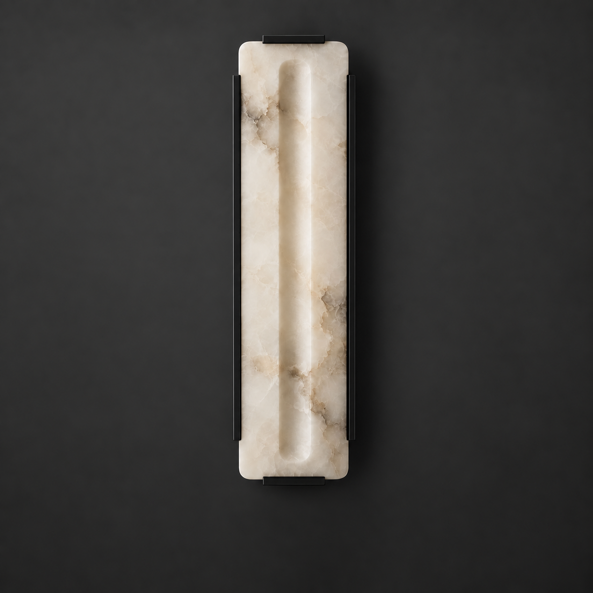 Alabaster Panel Wall Sconce Carved Stone LED 21.7 in