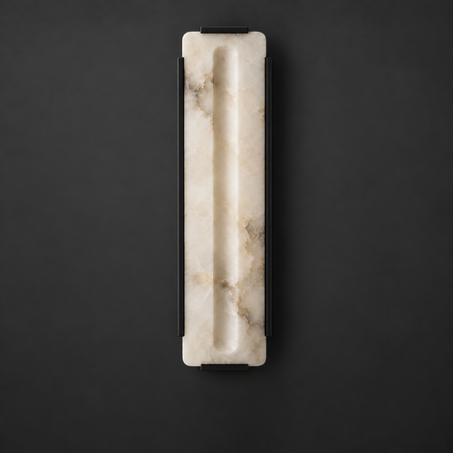 Alabaster Panel Wall Sconce Carved Stone LED 21.7 in
