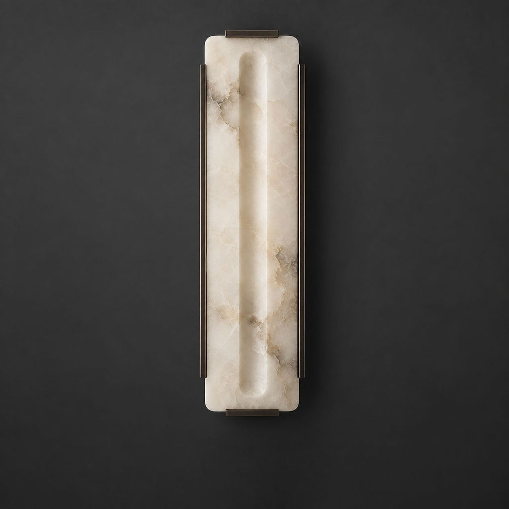 Alabaster Panel Wall Sconce Carved Stone LED 21.7 in
