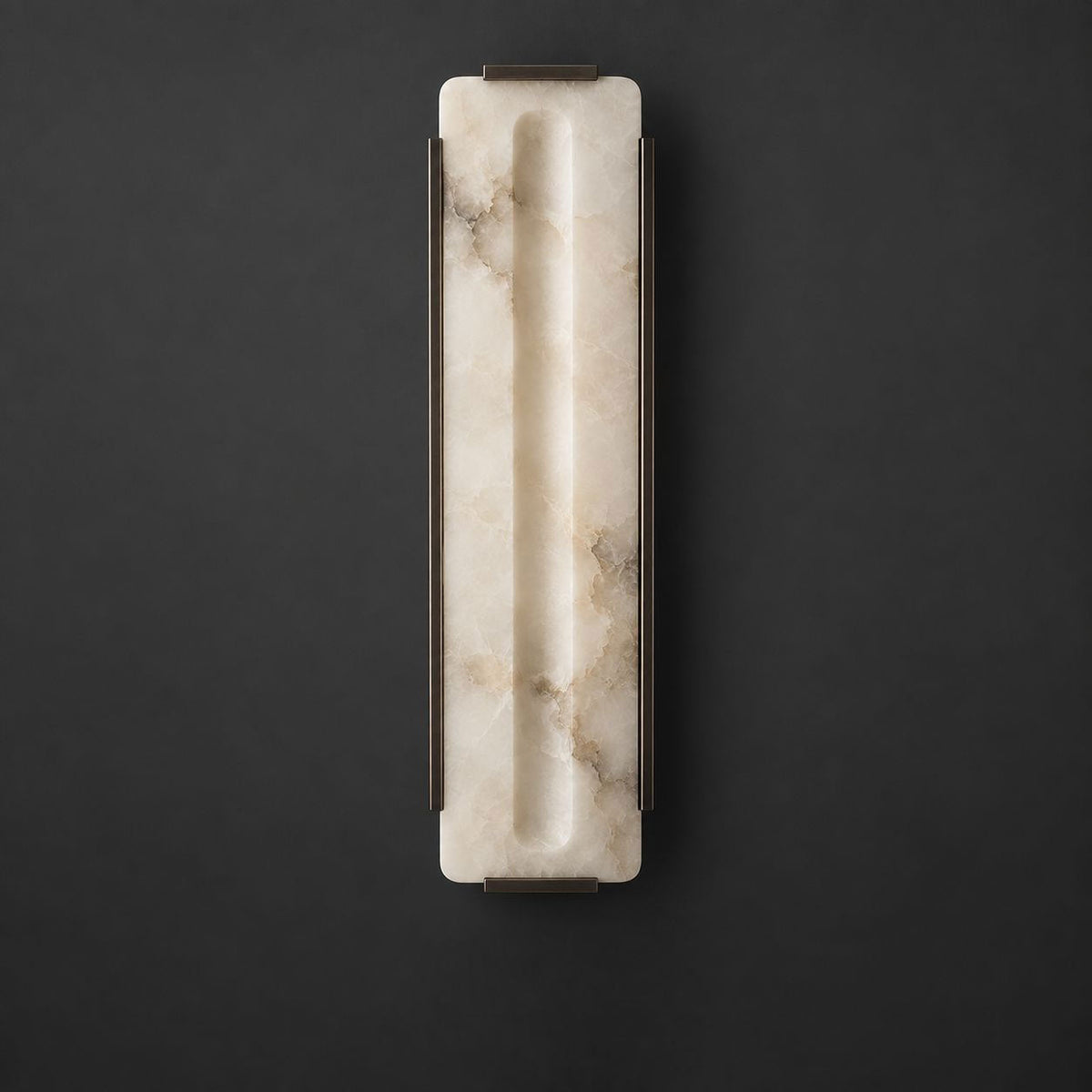 Alabaster Panel Wall Sconce Carved Stone LED 21.7 in