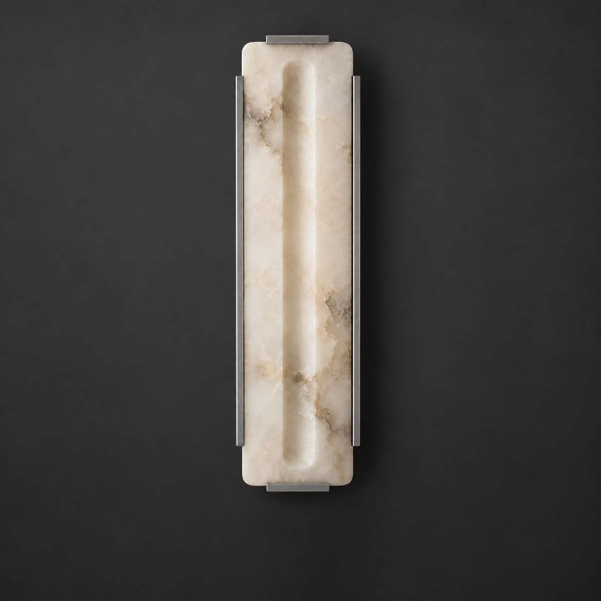 Alabaster Panel Wall Sconce Carved Stone LED 21.7 in