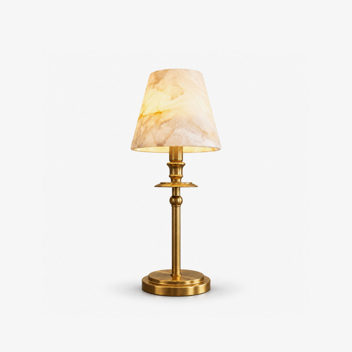 Alabaster Shade Candlestick Table Lamp 12.2 in