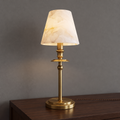 Alabaster Shade Candlestick Table Lamp 12.2 in