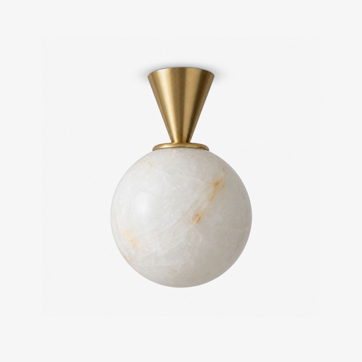 Alabaster Sphere Flush Ceiling Light Cone Canopy 5.9 in