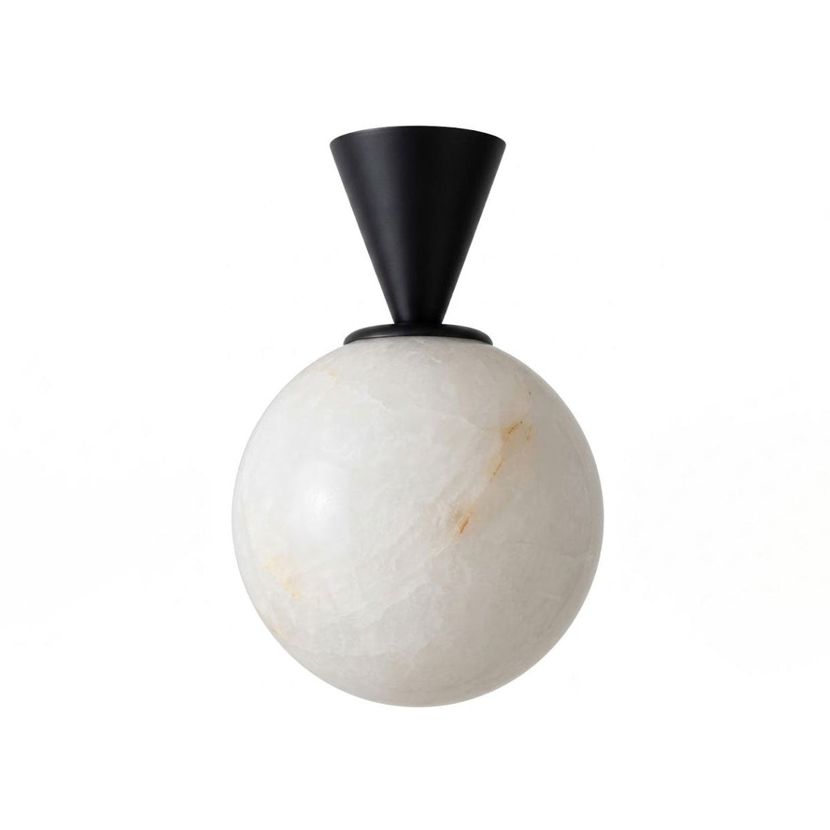 Alabaster Sphere Flush Ceiling Light Cone Canopy 5.9 in