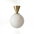 Alabaster Sphere Flush Ceiling Light Cone Canopy 5.9 in