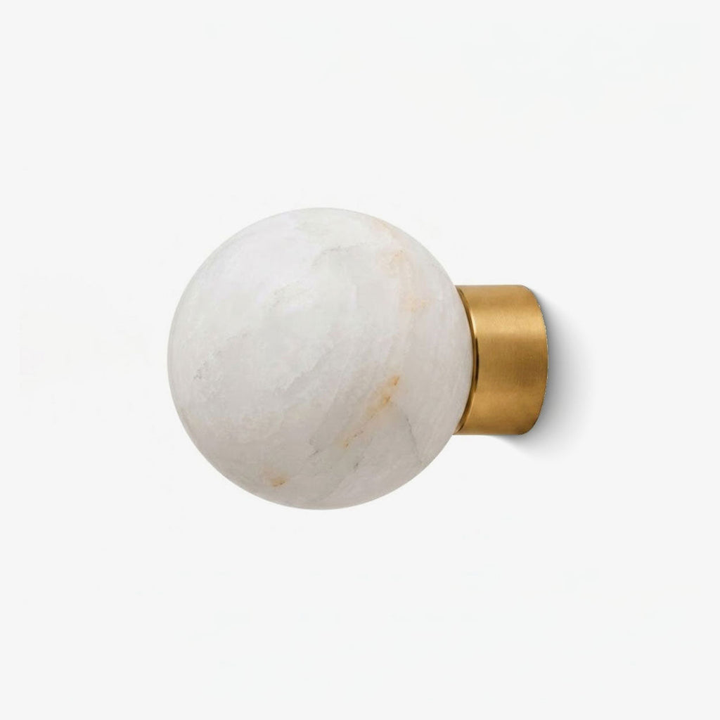 Alabaster Sphere Wall Sconce Round Mount 5.9 in Set of 2
