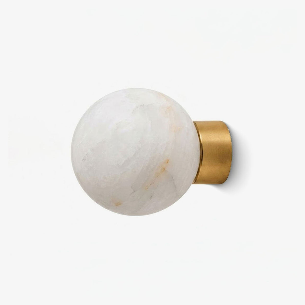 Alabaster Sphere Wall Sconce Round Mount 5.9 in Set of 2