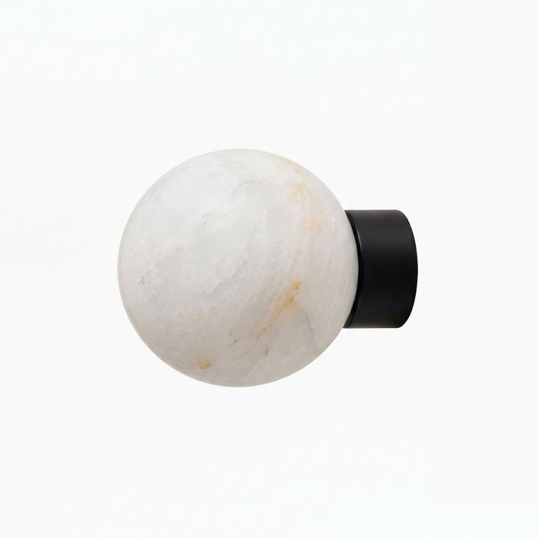Alabaster Sphere Wall Sconce Round Mount 5.9 in Set of 2