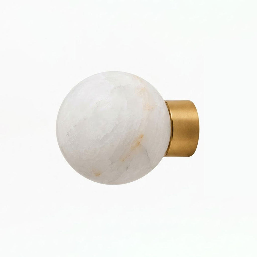 Alabaster Sphere Wall Sconce Round Mount 5.9 in Set of 2