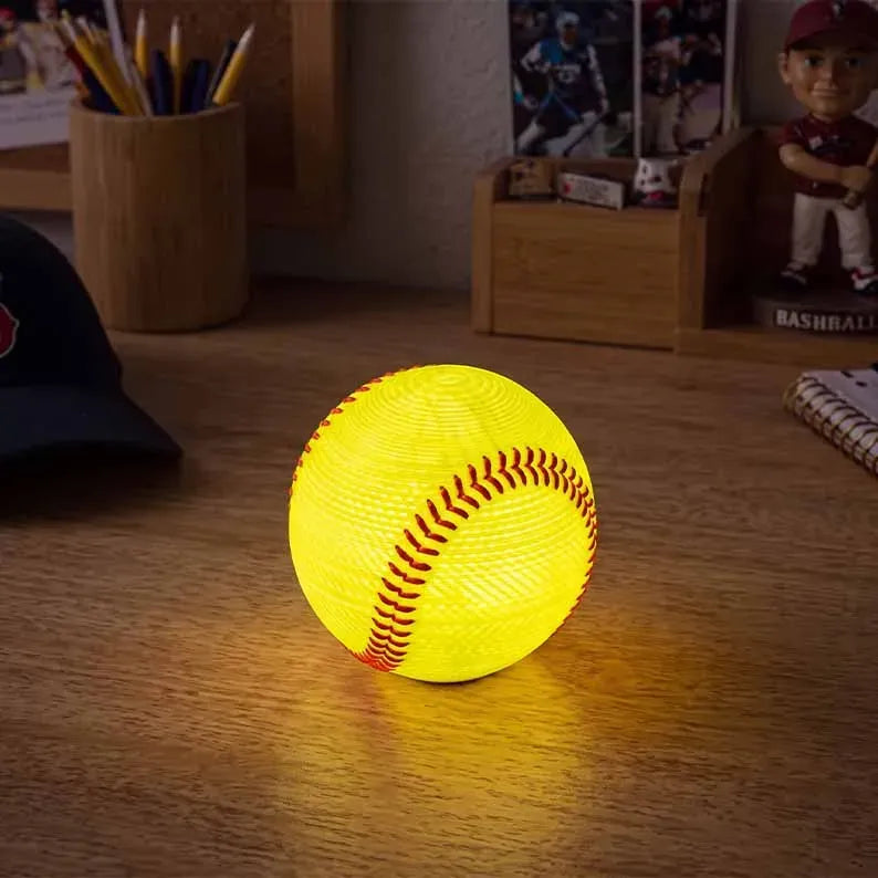Baseball Night Light 3.1 in PLA Desk Lamp Set of 2